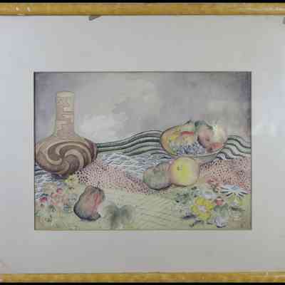 Nagai, Tomiso (Thomas) (1886-1966) "Still Life (Figured Cloth)"