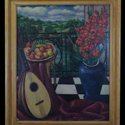 Preachen, William (1905-1958) "Still Life on a Balcony"