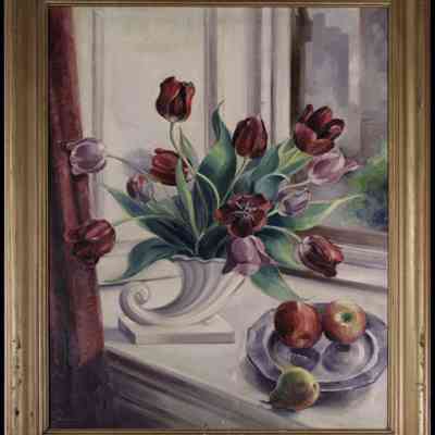 Bowler, Harold T. (1903-1965) "Still Life in a Window"