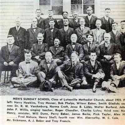 Mens’ Sunday School class, Lutesville Methodist Church