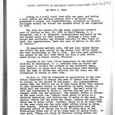 Hahn's Description of Greene Post Office