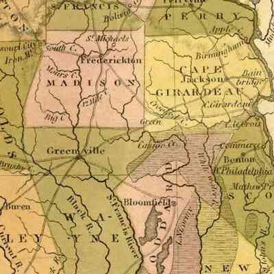 Section of Burr Postal Map (Pre-Bollinger County Map)