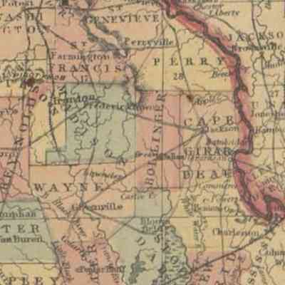 Section of 1864 Burr Postal Map