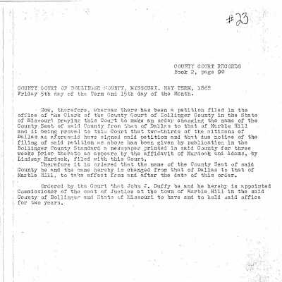 Court Record of Marble Hill's Renaming