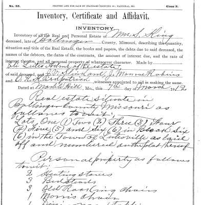 County Records of Lutes Family Property