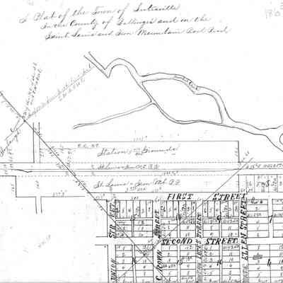Section of 1869 Lutesville Plat Map
