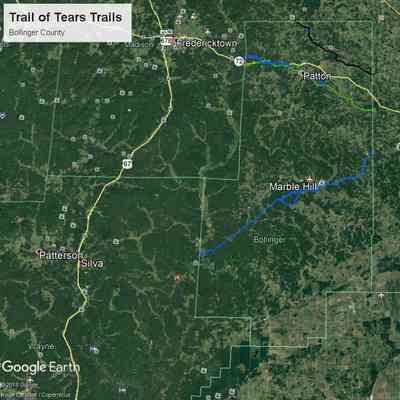 Trail of Tears Routes through Marble Hill