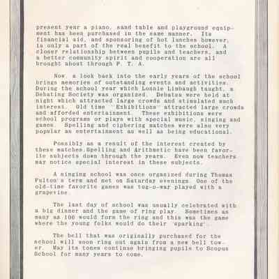History of Scopus School con't.