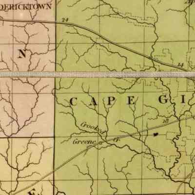 Section of 1839 Burr Postal Map