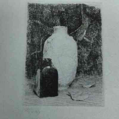 Still Life with Vase and Bottle