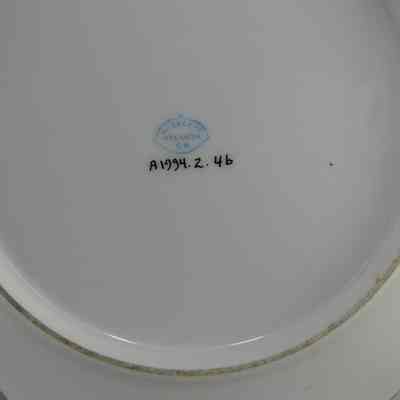 Porcelian three footed bowl and plate