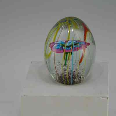 Egg with Pink Flowers and Bubbles