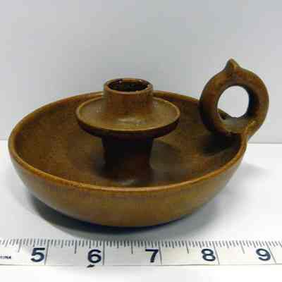 Chamber Stick Candle Holder with Ring Handle