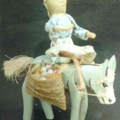 Haitian Woman Doll Riding Burro