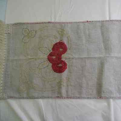 Ecru Linen Table Scarf