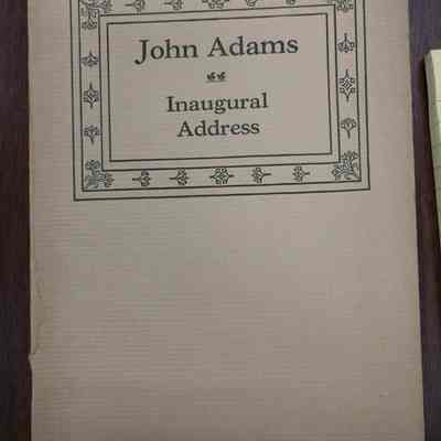 Pamphlet: John Adams Inaugural Address