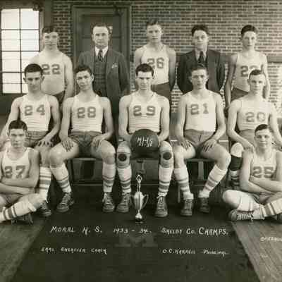 1934 Moral Township High School, basketball team, Shelby County Champs