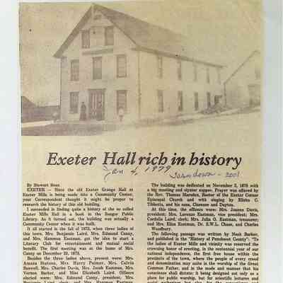 "Exeter Hall rich in history" Article