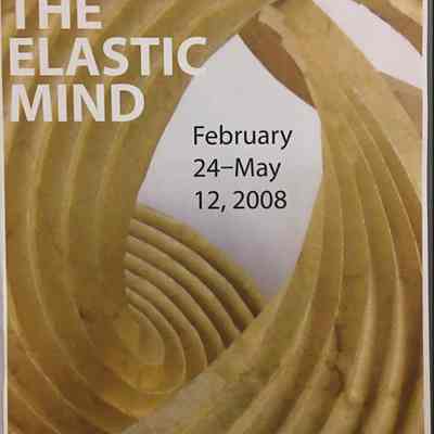 Poster for the "Design and the Elastic Mind" exhibition at MoMa in 2008: The image is a poster for "Design and the Elastic Mind" exhibition at MoMA, held in 2008. It shows one of Erik and Martin Demaine's Curved-Crease Sculptures.