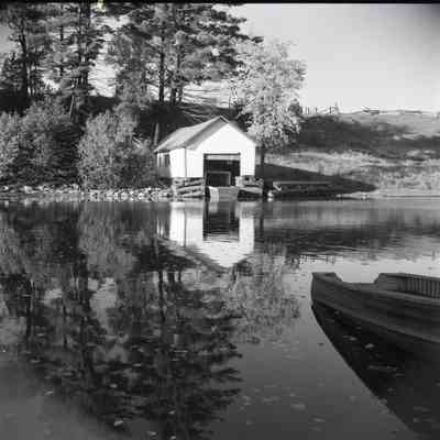 Boat House and Reflection