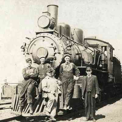 Enginecrew Seated on the Cowcatcher