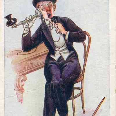 Man on the telephone Postcard
