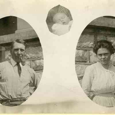 Photograph of A.C. Souter, Flora, and baby Georgie Souter
