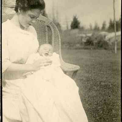 Photograph of Flora, and baby Georgie Souter