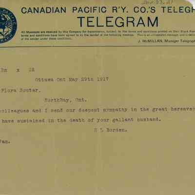 "Canadian Pacific Railway Telegram"
