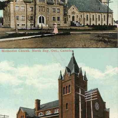 Catholic Church and Convent, North Bay, Ont., Canada -- Methodist Church, North Bay, Ont., Canada