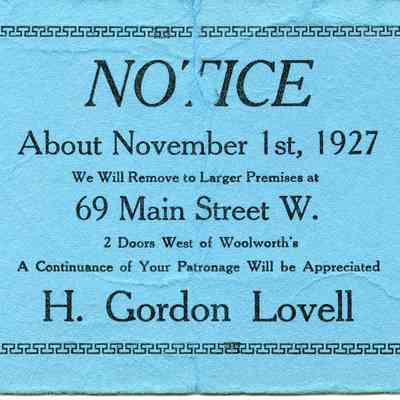 Lovell Advertising Card