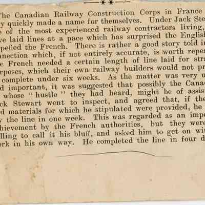 Canadian Railway Contribution Corps in France