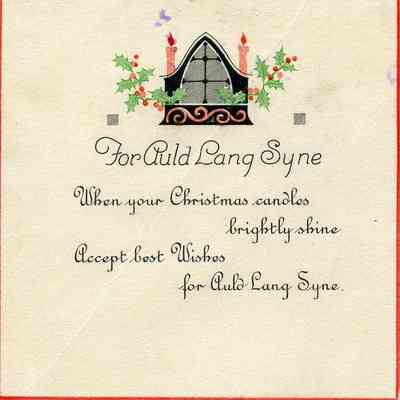 Auld Lang Syne "Christmas Card"