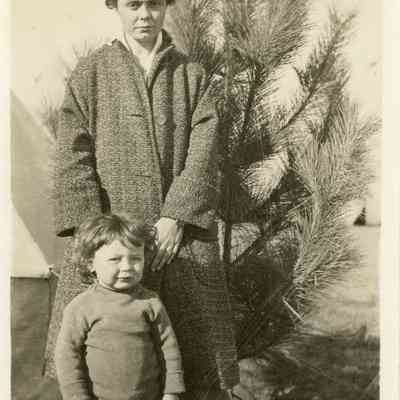 Photograph of Flora, and young Georgie Souter