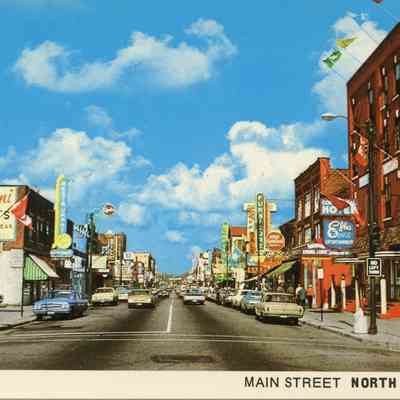 Looking West From Wyld Street at Main Street in North Bay, Ont.