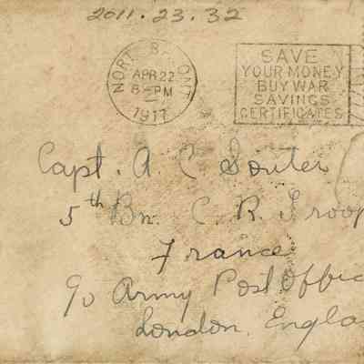 Envelope Addressed to Capt A.C. Souter
