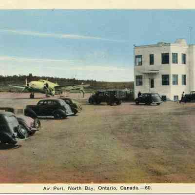 Airport Illustration Postcard
