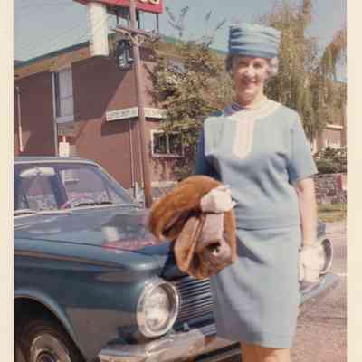 Nell Mallory in front of the Sands Hotel