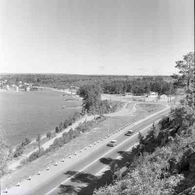 Callander Bay and HWY from Cliffs