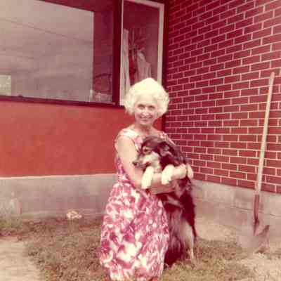 Marjorie Wright with Dog