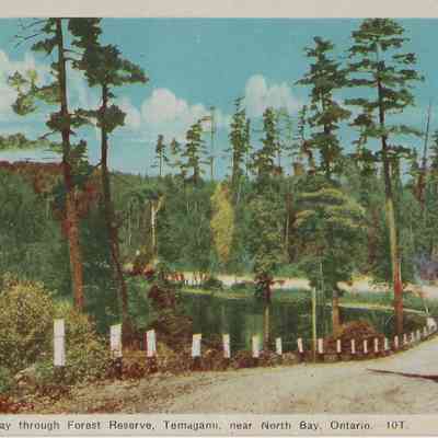 Ferguson Highway through Forest Reserve, Temagami, near North Bay, Ontario. - 10T.