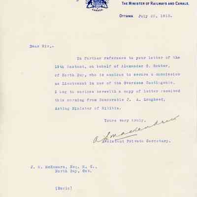 Office of Minister of Railways and Canals and Militia & Defence