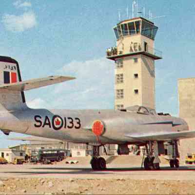 One of Canada's Jet Interceptor Planes at R.C.A.F station