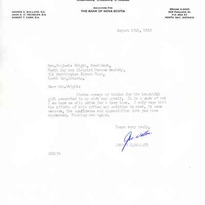 Letter to Marjorie Wright and Related List