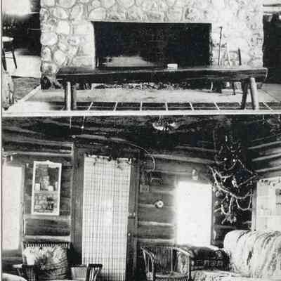 The Lounge and Fireplace at Torbay Lodge on Lake Nipissing, No. 11 Highway, 2 1/2 miles South of North Bay, Ontario, Canada (150)