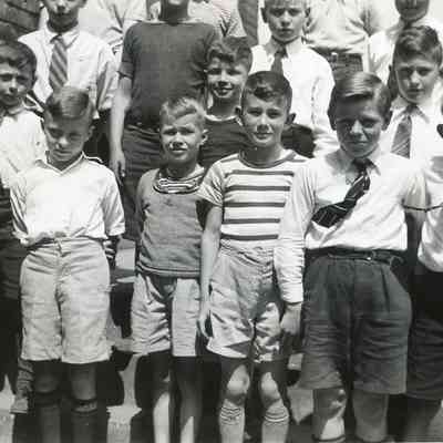 Schoolboys on Steps of King George Public School