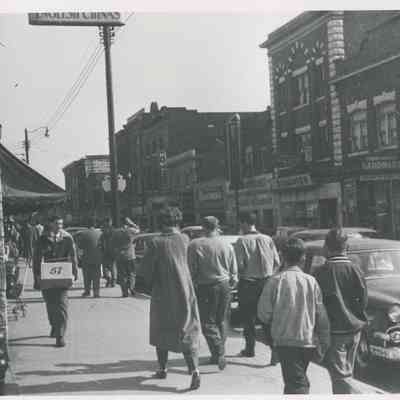 Walking down Main Street West North Bay