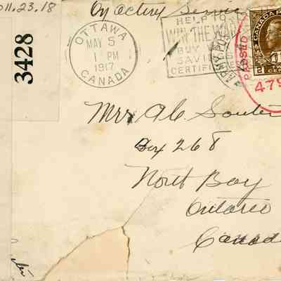 Envelope addressed to Mrs. Alexander Carr Souter