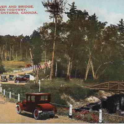 Tomiko River and Bridge, Ferguson Highway, Northern Ontario, Canada.