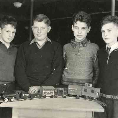 Schoolboys with Model Train at McIntyre Street School